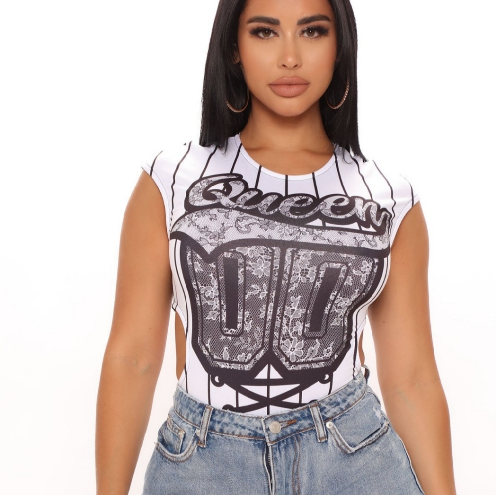 Fashion Nova Queen Of Games Backless Bodysuit